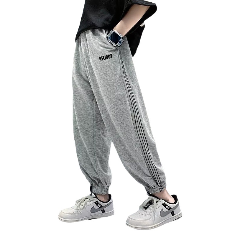 Boys' Thin Sports Long Pants 2023 New Arrival Children's Summer Handsome Ice Silk Casual Anti-mosquito Trendy Pants