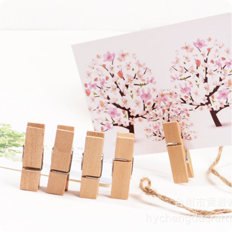 Picture of Supply of Wood Color Clothespins Wooden Crafts Photo Wall Cardboard Photo Frame Cartoon Home Pendant Small Wooden Clips