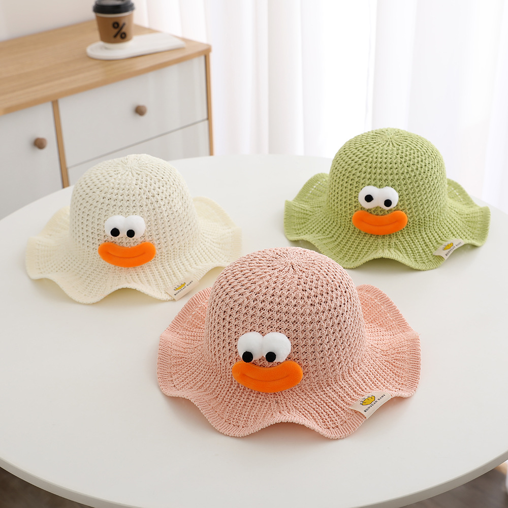 Big Eyes Funny Big Mouth Summer Fisherman Hat Sunshade Sunscreen Hat Baby Breathable Cool Hat Princess Beach Hat