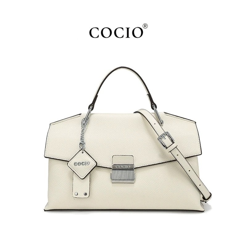 Handbag Women's 2024 New Litchi Pattern High-end Lock Bag Fashionable All-match Shoulder Crossbody Bag