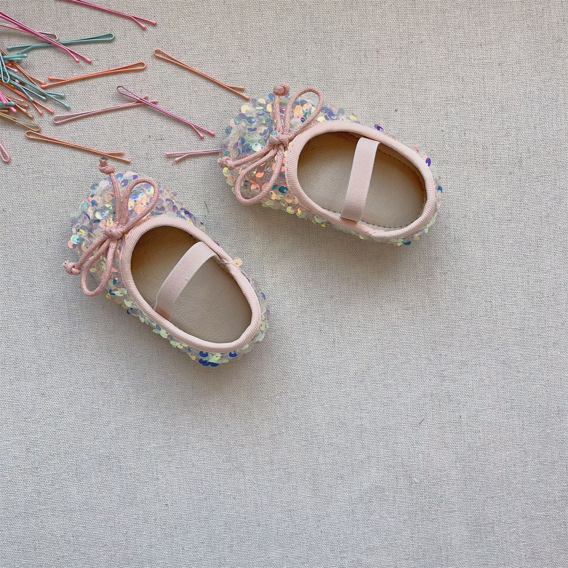 Picture of Spring and Autumn New Girls' Shoes Baby Toddler Shoes Sequin Princess Shoes Women's Baby Shoes Korean Style Children's Small Single Shoes