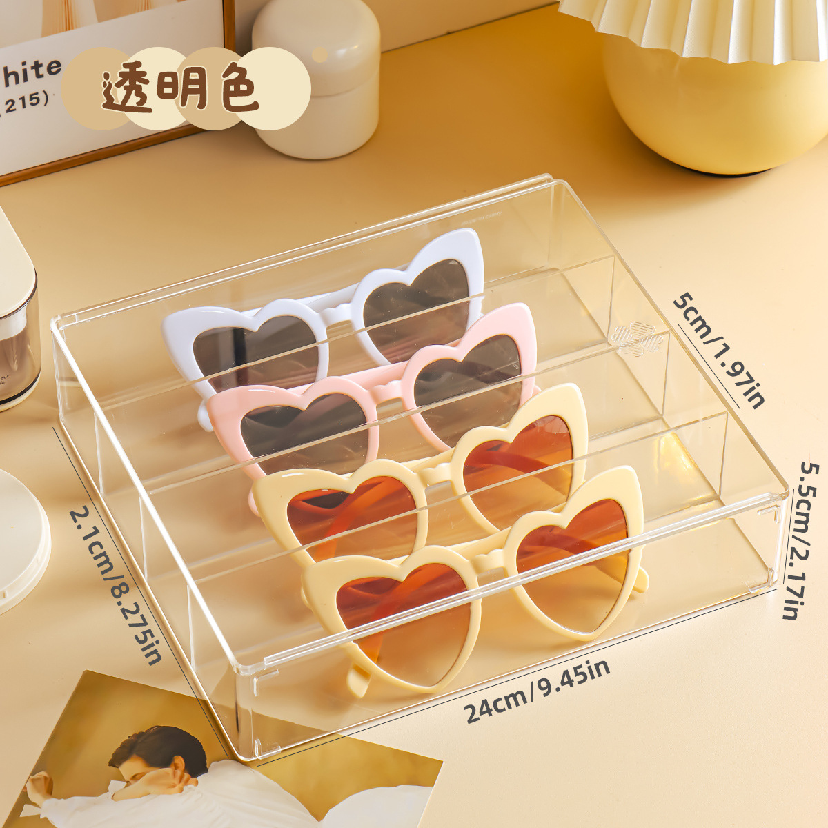 Picture of Ready-Made Glasses Store Counter Glasses Storage Box Sunglasses Storage Box Dust-Proof Transparent Drawer Storage Box