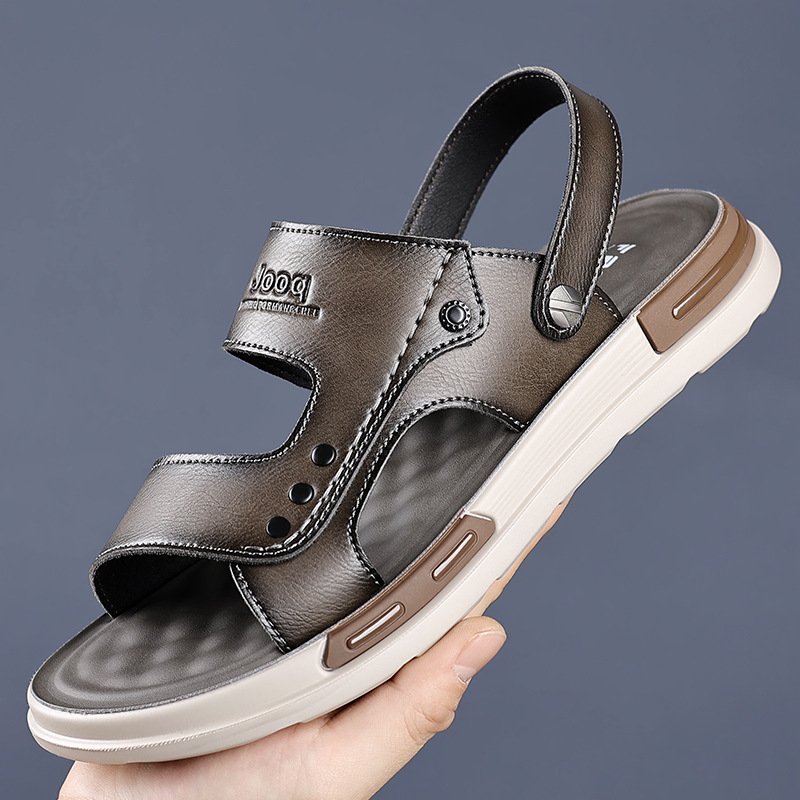 Sandals men's 2025 summer new outer wear high-end men's sandals soft bottom fashion casual beach shoes manufacturers wholesale