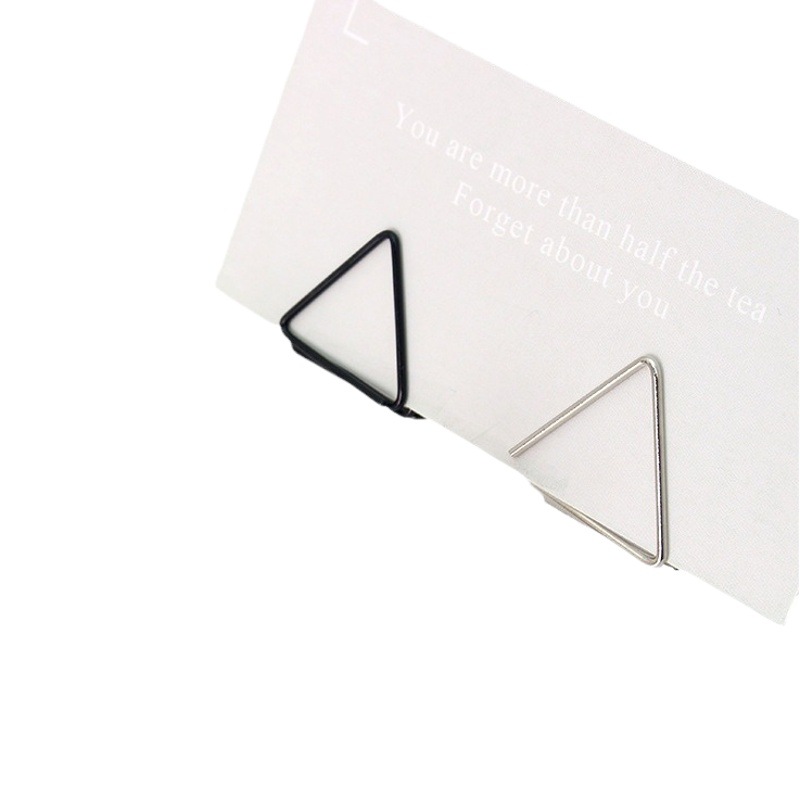 Cross-border triangle business card holder creative metal note holder wedding desktop small ornaments love card holder in stock