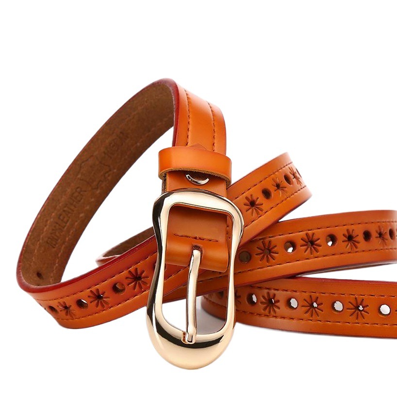 New Women's Genuine Leather 2.5 Car Line Belt Women's Decorative Korean-style Belt Cowhide Trouser Belt Fashion