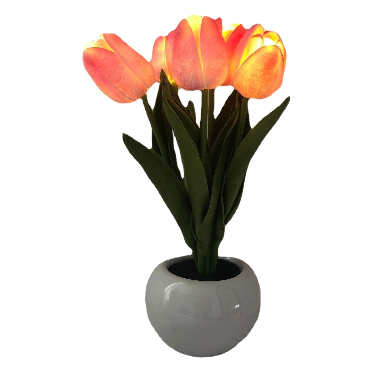 Factory wholesale 6 Tulip simulation bouquet LED headlamp indoor bedside night light gift table lamp USB