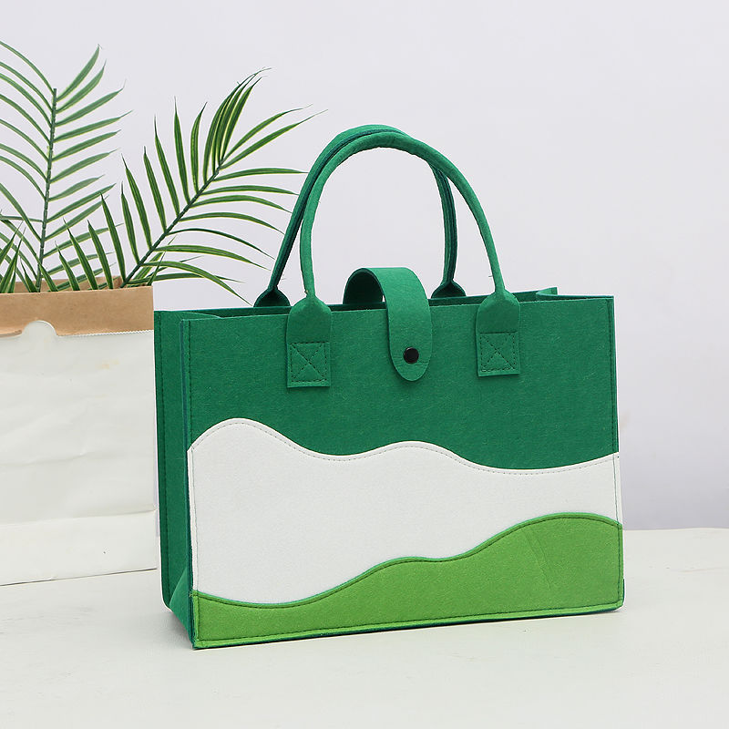 2024 New in stock felt handbag enterprise gift bag employee entry business partner gift color matching felt bag