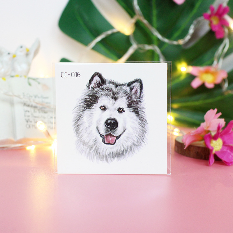 Picture of Cat and Dog Tattoo Stickers Waterproof Girls/Kidsren Cute Little Stickers Cartoon Animal Pet Tattoo Stickers