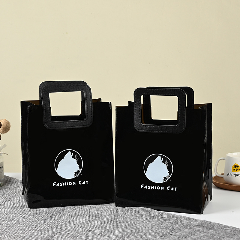 Black handbag customized TPU jelly bag pvc creative gift bag advertising companion gift bag printed logo