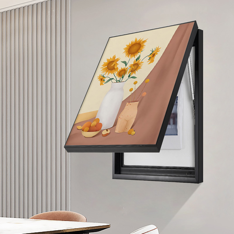 Nordic restaurant meter box decorative painting dining table Wall vertical distribution box covering painting living room aisle vertical hanging painting