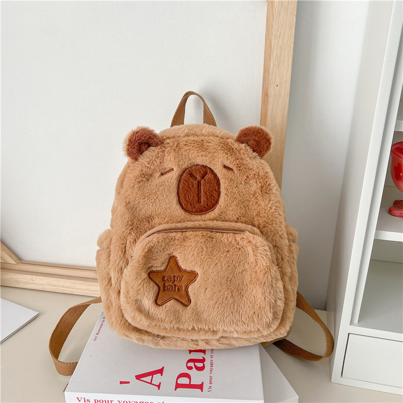 Picture of 2024 New capabala plush capybara backpack cute personality furry bag plush doll cartoon bag