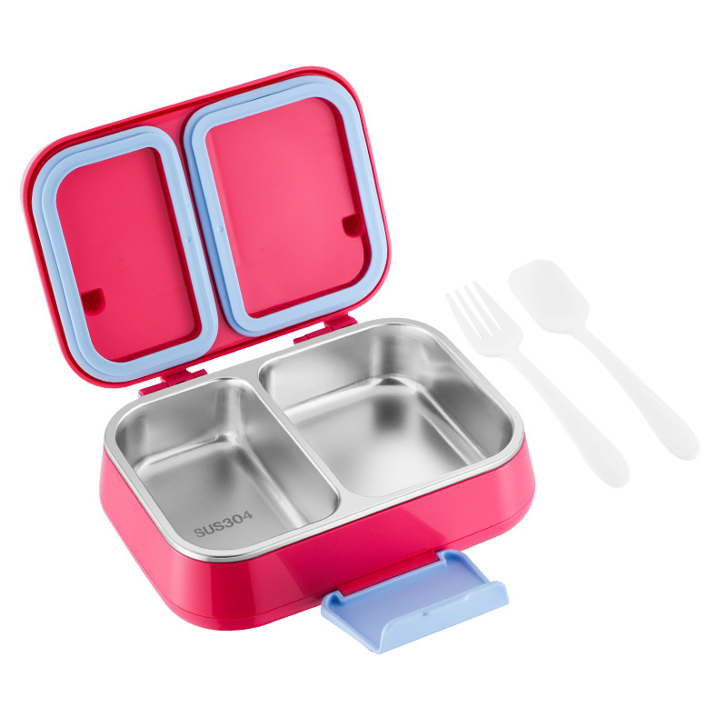 Picture of Qijia Cross-Border Amazon 304 Stainless Steel Insulated Lunch Box for Kidsren and Students 3-Compartment Lunch Box Adult Sealed Lunch Box