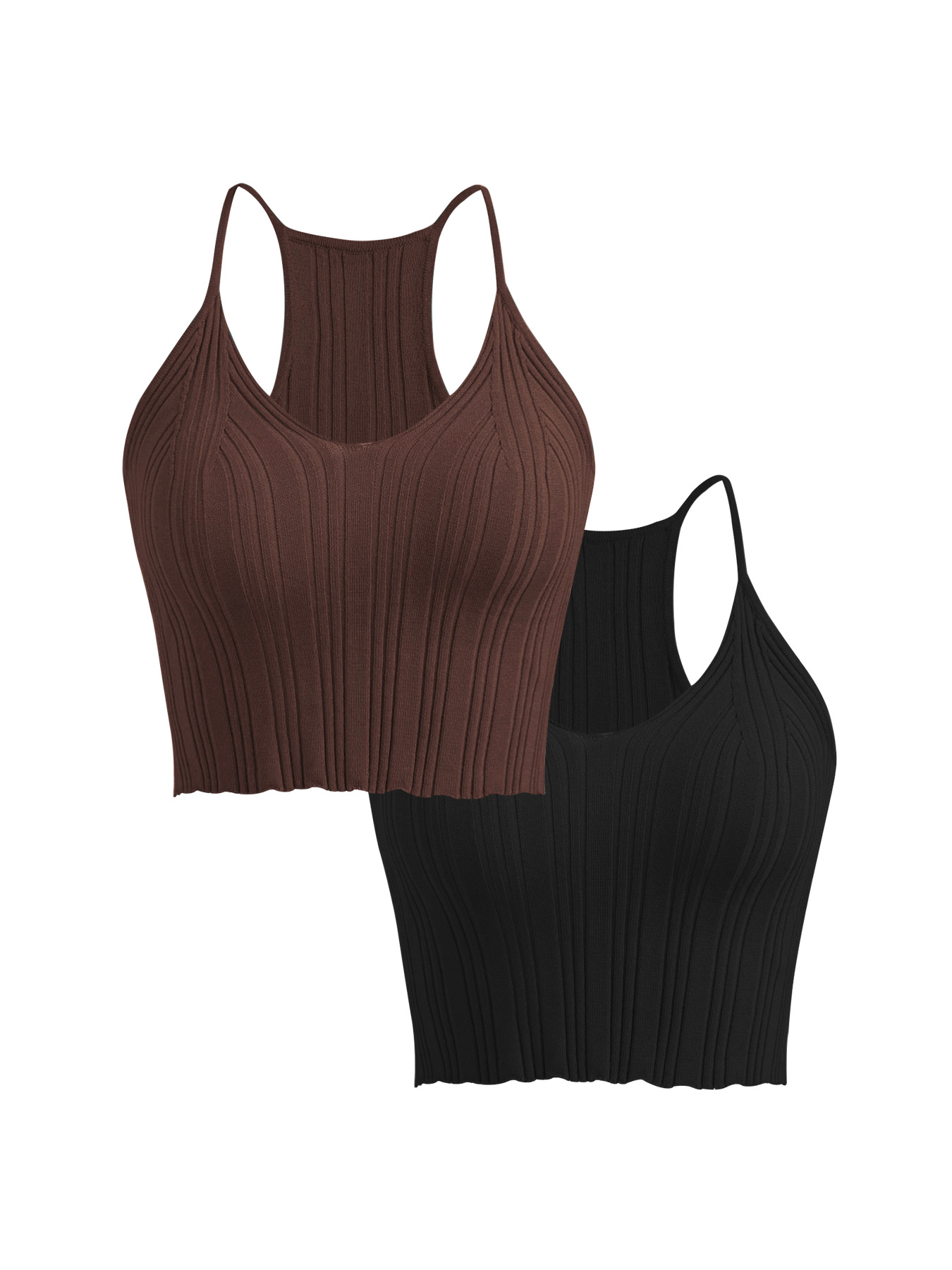 Foreign trade cross-border Europe and the United States Amazon source manufacturers slim knit camisole two-piece summer