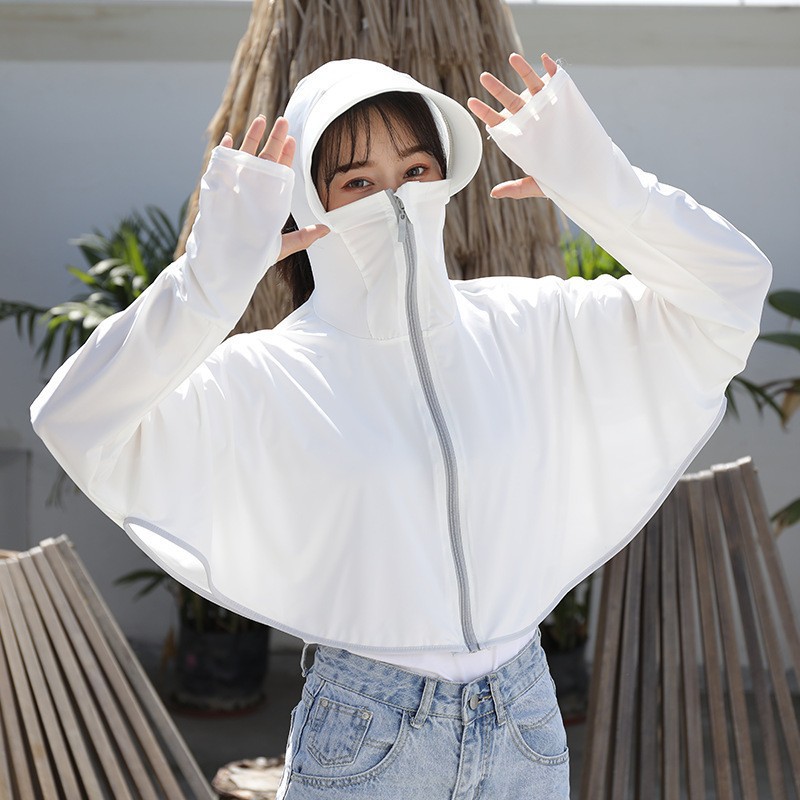 Picture of Ice Silk Sun Protection Clothing Women's Summer Thin UV Protection All-match Sun Protection Clothing Loose Sports Outdoor Hooded Coat Women
