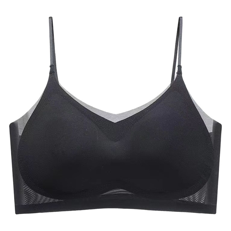 Ultra-thin Breathable Ice Silk Tube Top Underwear Women's Traceless Beautiful Back Bra Small Camisole Wrapping Chest Bra Small Chest Gathering