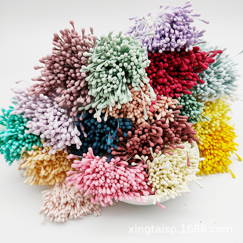 Picture of Wholesale Korean Style Handmade DIY Hair Accessories High Simulation Flower Stamens Material 2mm Matte Round Match Head Flower Heart Flower Stamens