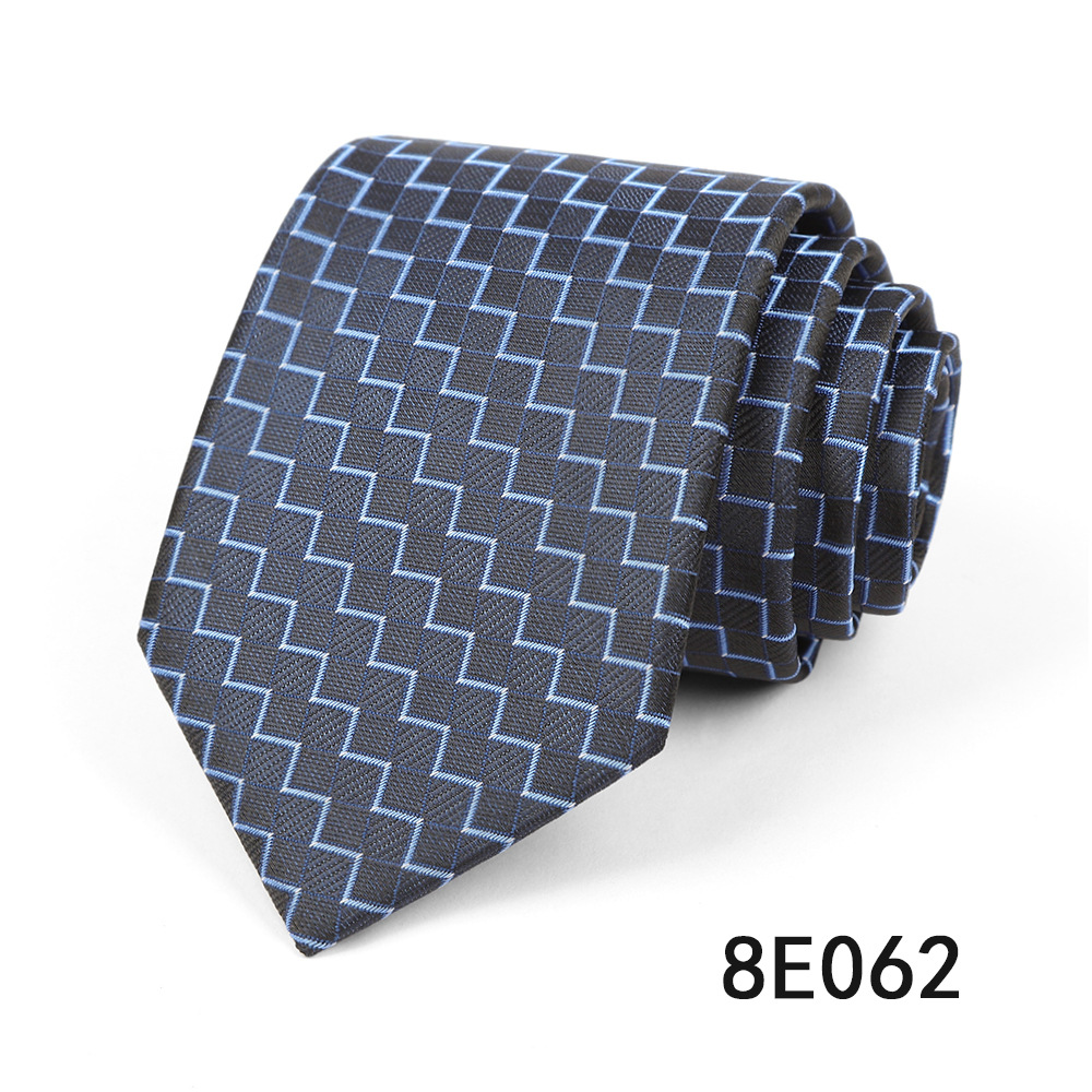 Picture of Men's Tie Business Casual Stripesd Tie 8cm Polyester Jacquard Embroider Print Tie Wholesale Formal Wear