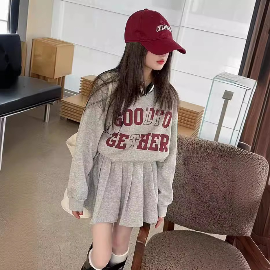 Picture of Girls suit spring foreign style 2024 new children's fashionable baby sweater little girl skirt two-piece wholesale