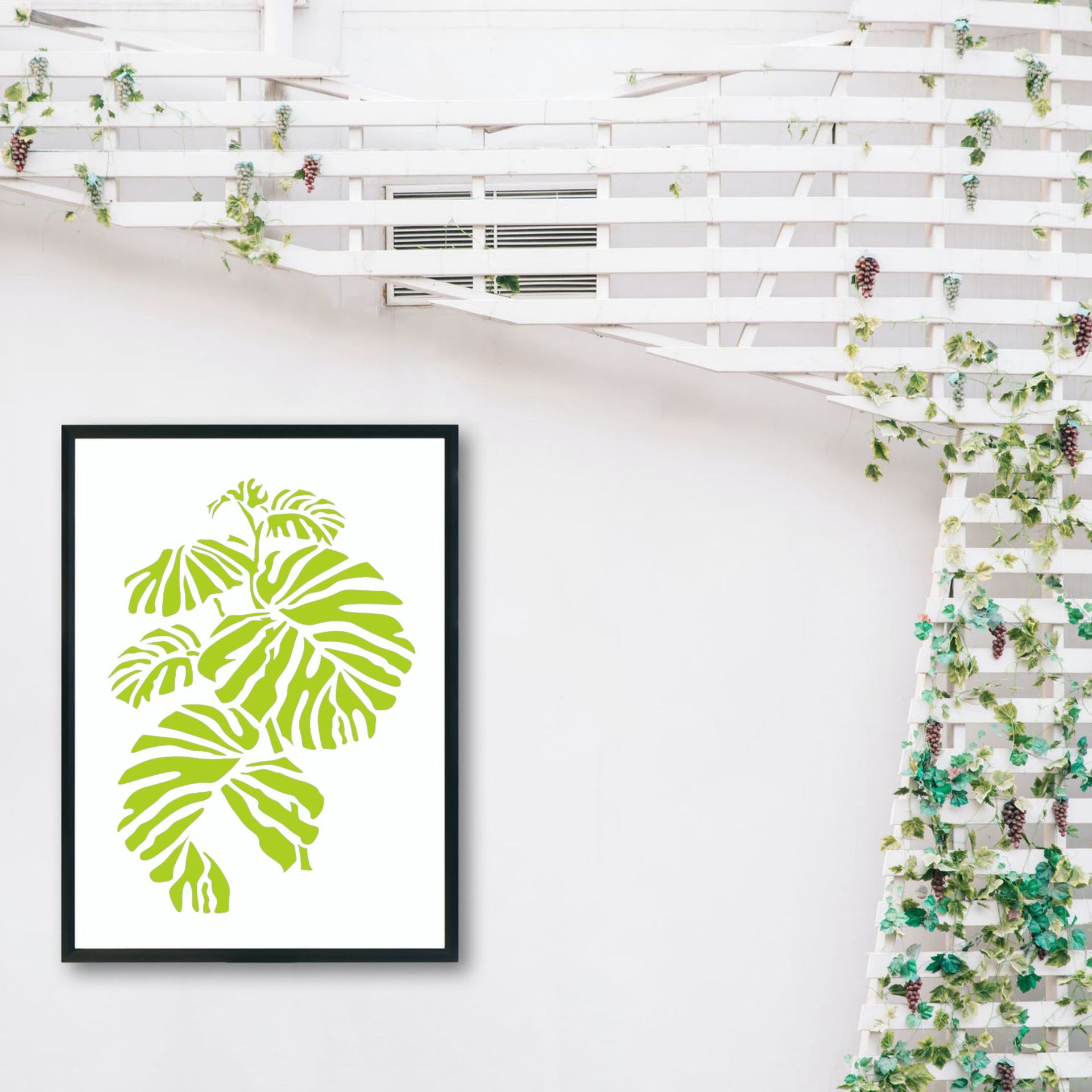 Picture of Nordic simple modern European pastoral green plants green leaves small fresh living room decorative painting restaurant painting Template