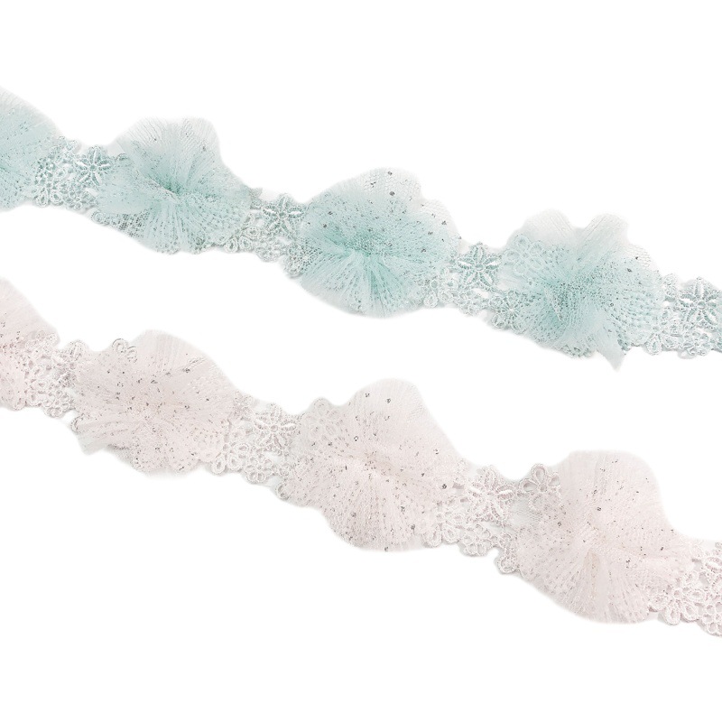 Good things to buy new lace nail chiffon three-dimensional flowers DIY clothing accessories peony fabric lace