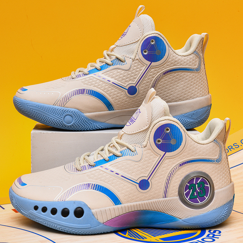 New Basketball Shoes Men's High-top Boots Breathable Non-slip Wear-resistant Shock-absorbing Middle School Students' Sneakers Cement Floor sneaker for Men