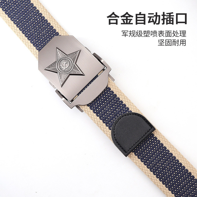 Picture of Soviet Union military emblem canvas belt belt thickened men's outdoor jeans tactical alloy manufacturers wholesale