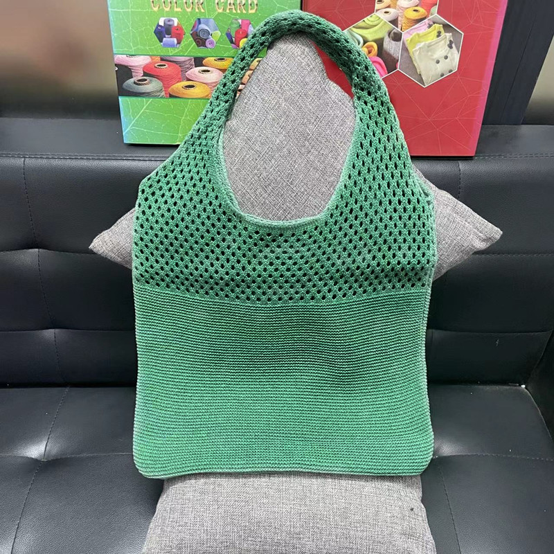 Picture of Cute Knitted Bags 2024 Fashion Hollow Handbags Fashionable and Easiest for Match Shoulder Bags Large Capacity Tote Bags Cross-Border