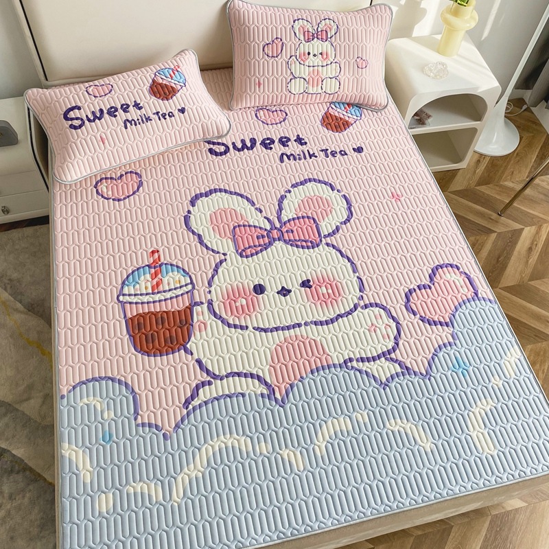 Picture of 2023 new large version of digital printing latex mat three-piece summer bedding air-conditioning mat washable