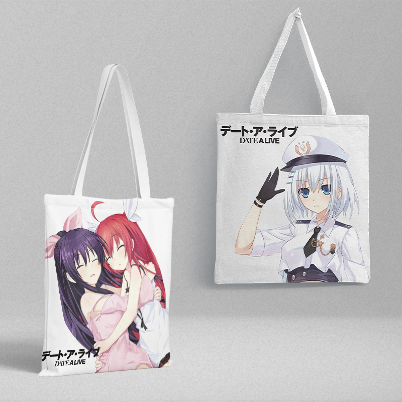 Date battle canvas bag crossbody schoolbag peripheral same cartoon HD Photo double-sided shoulder bag shopping bag