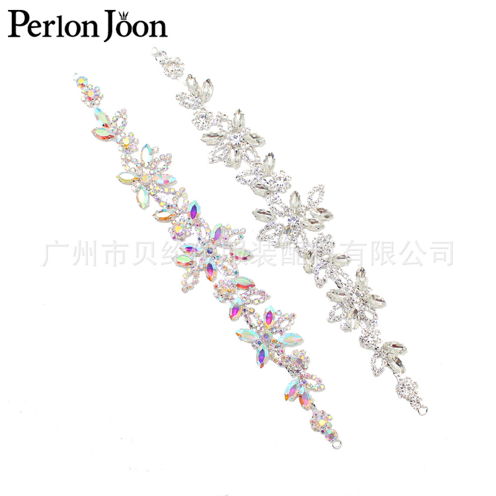 Factory wholesale in stock rhinestone dress flower wedding ball dress decoration accessories DIY diamond jewelry flower chain YHX