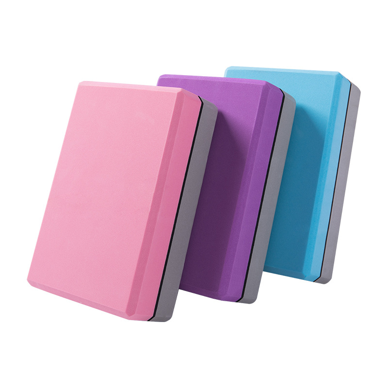 Picture of Two-color yoga brick eva thickened yoga auxiliary yoga brick foam dance brick 200g manufacturers support logo