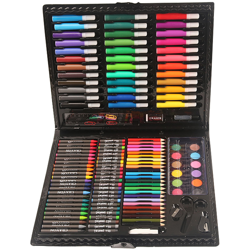 Picture of 150 brush set children's painting stationery art painting stick tools watercolor pen crayon pencil graffiti gift box