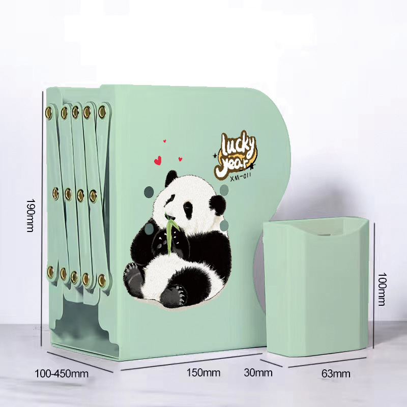 Picture of Bookshelf large capacity thickened simple fixed Book student desk storage rack with pen holder retractable book stand batch