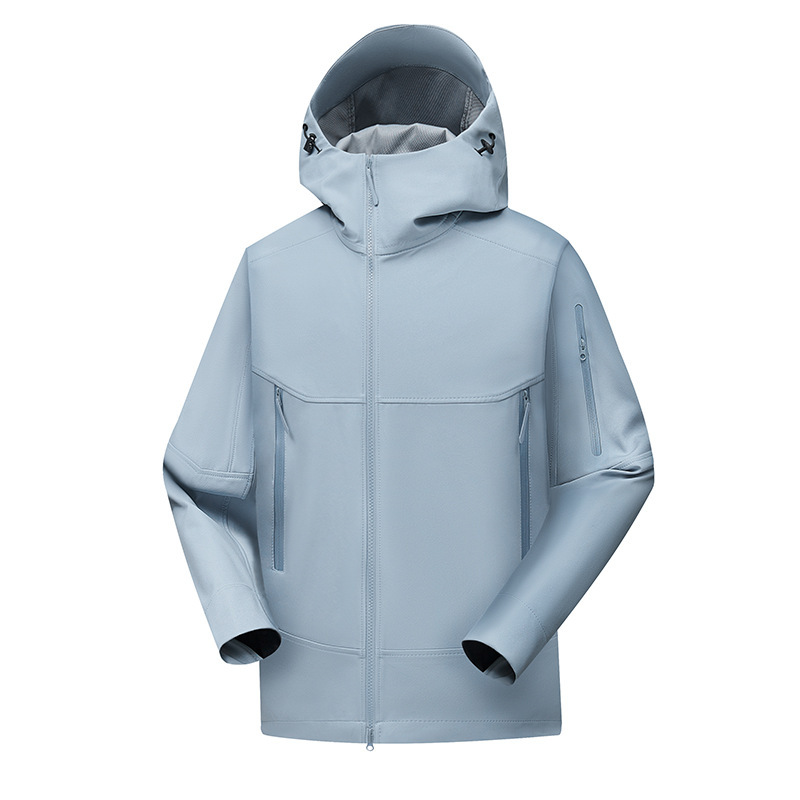 Three-Proof Outdoor Soft Shell Hooded Jacket for Couples, New Spring and Autumn Sports Waterproof Jacket, Same Style for Men and Women, Trendy Cross-Border
