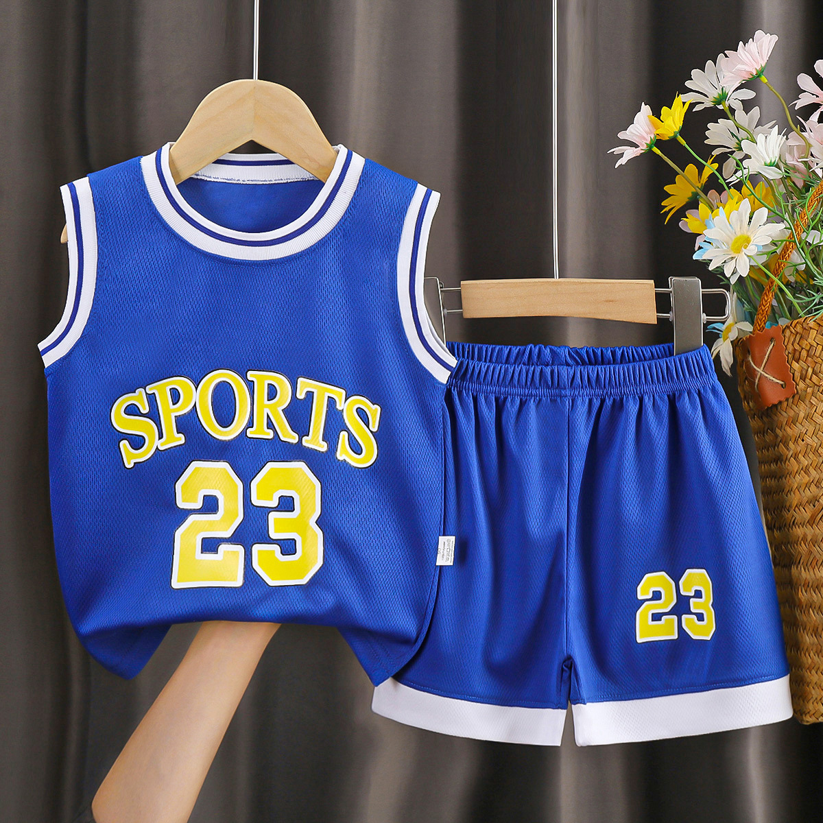 Picture of Children's short-sleeved ball suit boys sportswear girls quick-drying breathable shorts big children's children's clothing wholesale