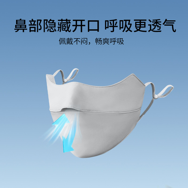 Picture of Sunscreen Mask Women's Sunshade Eye Angle Summer Riding Outdoor UV Protection Nylon Ice Silk Mask Black Men