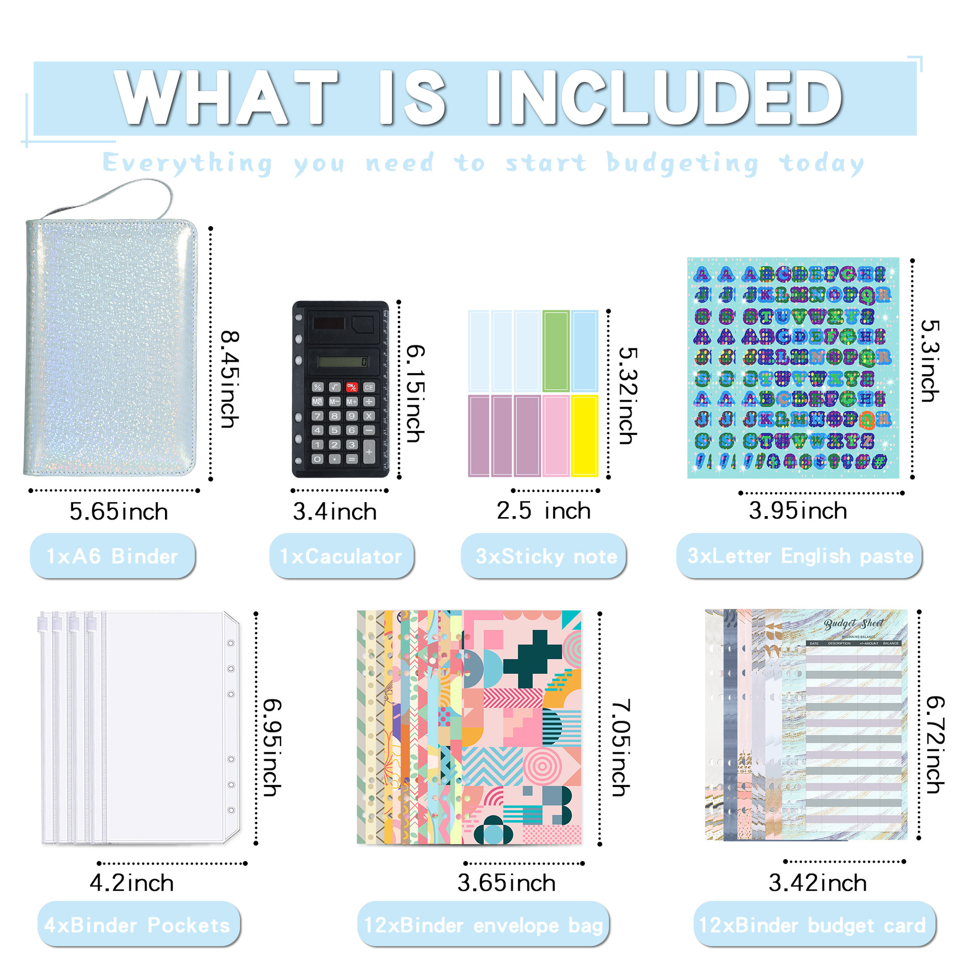 Picture of Cross-Border Supply of Large-Capacity Budget Envelopes, Fashionable Multi-Functional Pu Zipper Satchel Zipper Bags, Cash Budget Wallets
