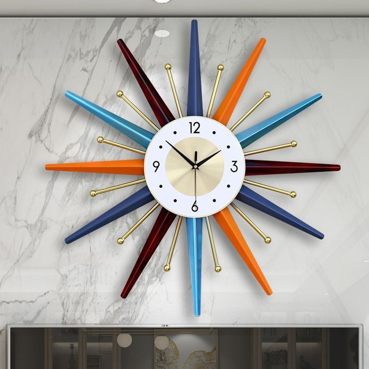 Picture of Nordic Wall Clock Living Room Advanced Sense Modern Simple Decorative Painting Creative Clock Iron Light Luxury Watch Cross-border Explosions