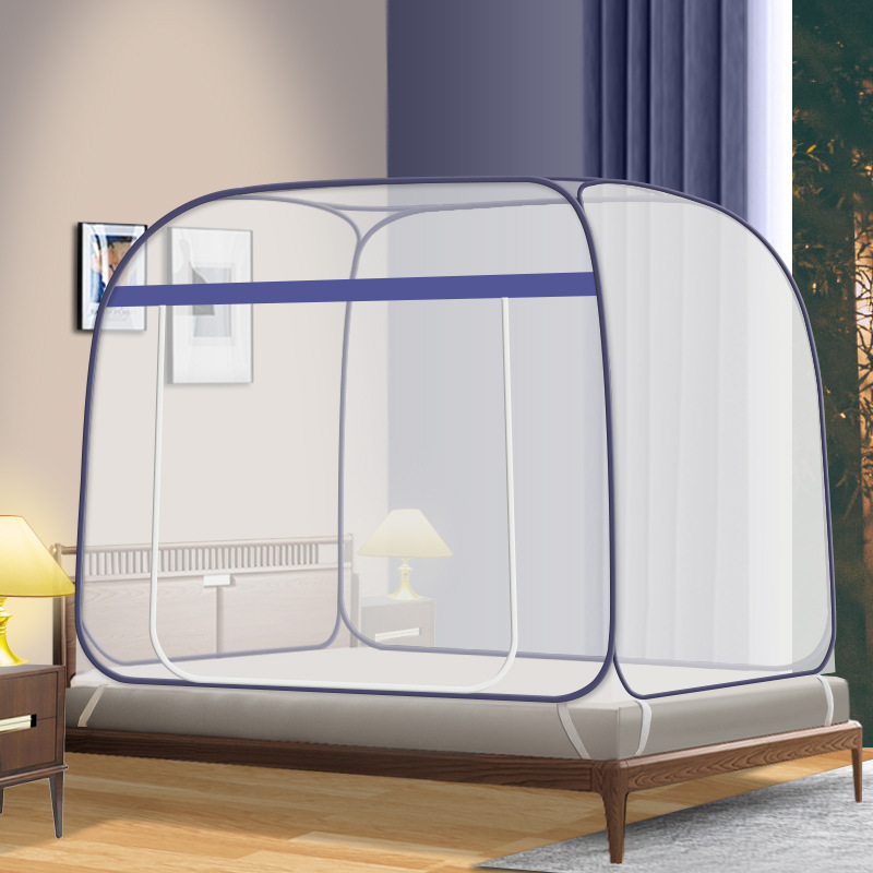 Picture of New Installation-free Mongolian Yurt Household 1.2 m 1.5 m Bed Mosquito Net Foldable Zipper One-piece Full Bottom Bottomless
