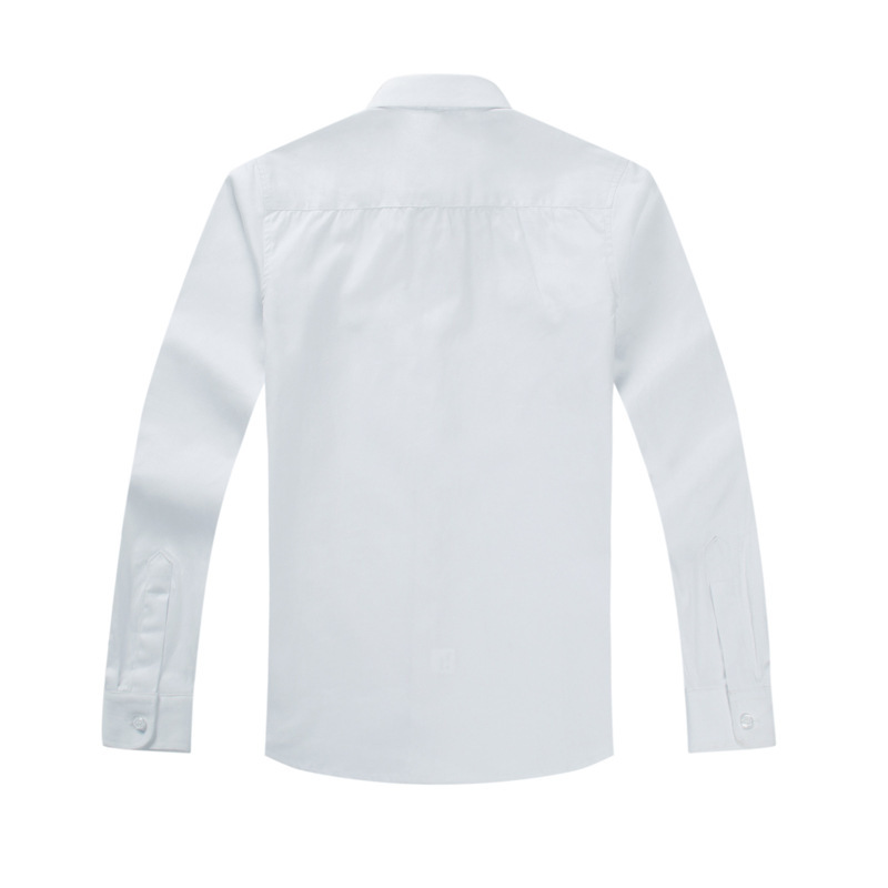 Picture of Boys' White Shirts, Kidsren's School Uniforms, Class Uniforms, Spring & Fall Long-Sleeved School Uniforms, Primary and Secondary School Students' White Shirts, Pure Cotton