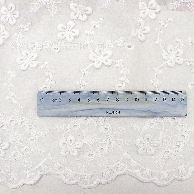 Picture of Factory in stock cotton three-dimensional small flower embroidered cloth women's clothing dress shoes and hats cotton embroidered embroidered fabric