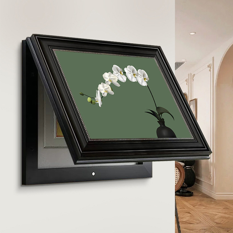 "Phalaenopsis" Ancient Style Electric Watch Box Decorative Painting Restaurant Distribution Box Shades Power Box Push-pull Flip Cover Hanging Painting