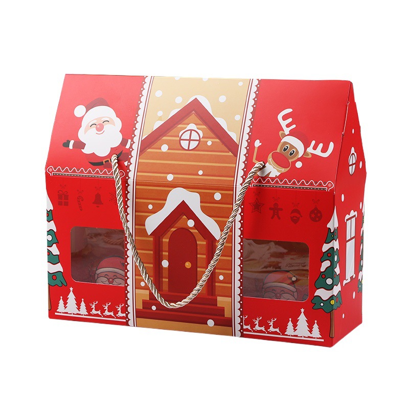 Christmas Packaging Muffin Box Christmas Eve Cupcake Packaging Box Raised Nougat Snowflake Crisp Holiday Gift Box
