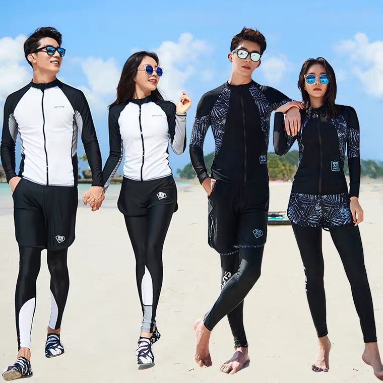 South Korea diving suit women's sun protection quick-drying split long-sleeved trousers snorkeling jellyfish suit couple swimsuit casual surfing
