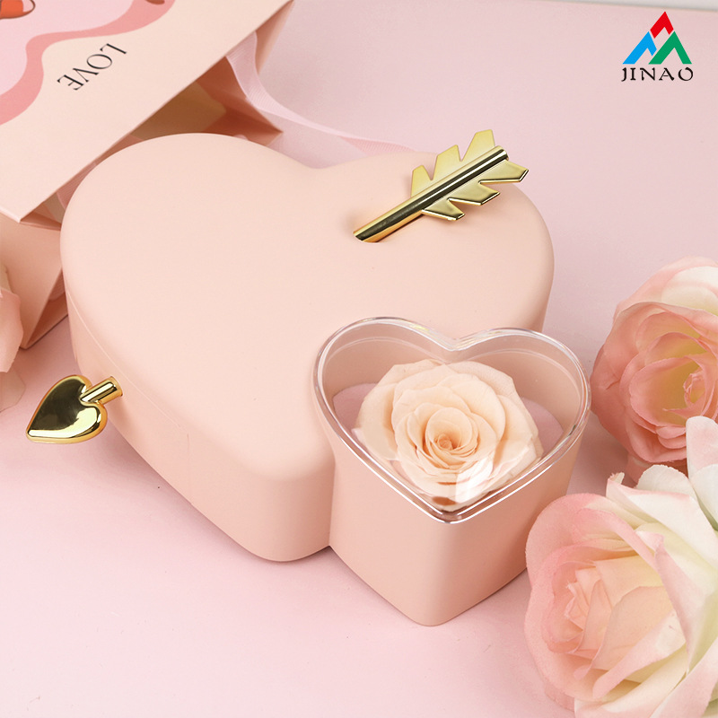 New Tanabata One Arrow Through Heart Rose Paint Necklace Ring Earrings Jewelry Box Packaging Drawer Jewelry Box