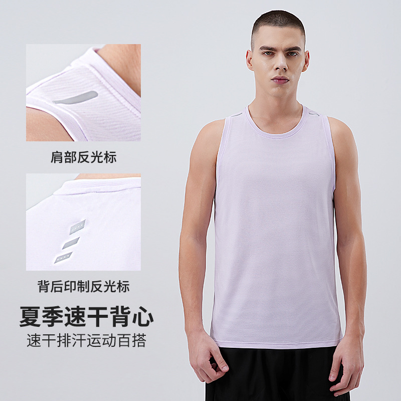 Vintage Threaded Vest Men's Running Training Fitness Top Casual Quick-drying Breathable Men's Sleeveless Sports Vest