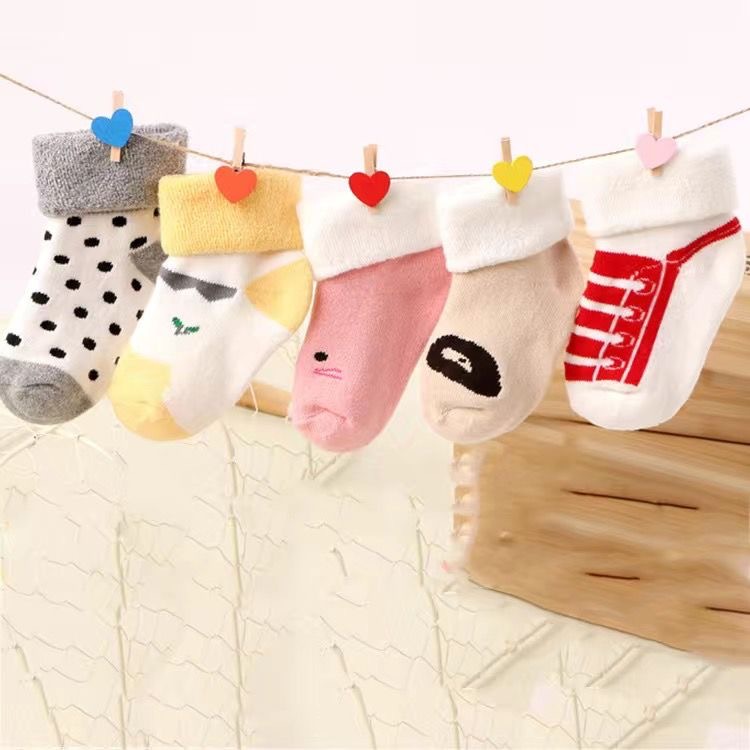 Picture of Baby socks autumn and winter thick terry socks 6-9 months 0-1-3 years old boys and girls baby newborn cotton socks wholesale
