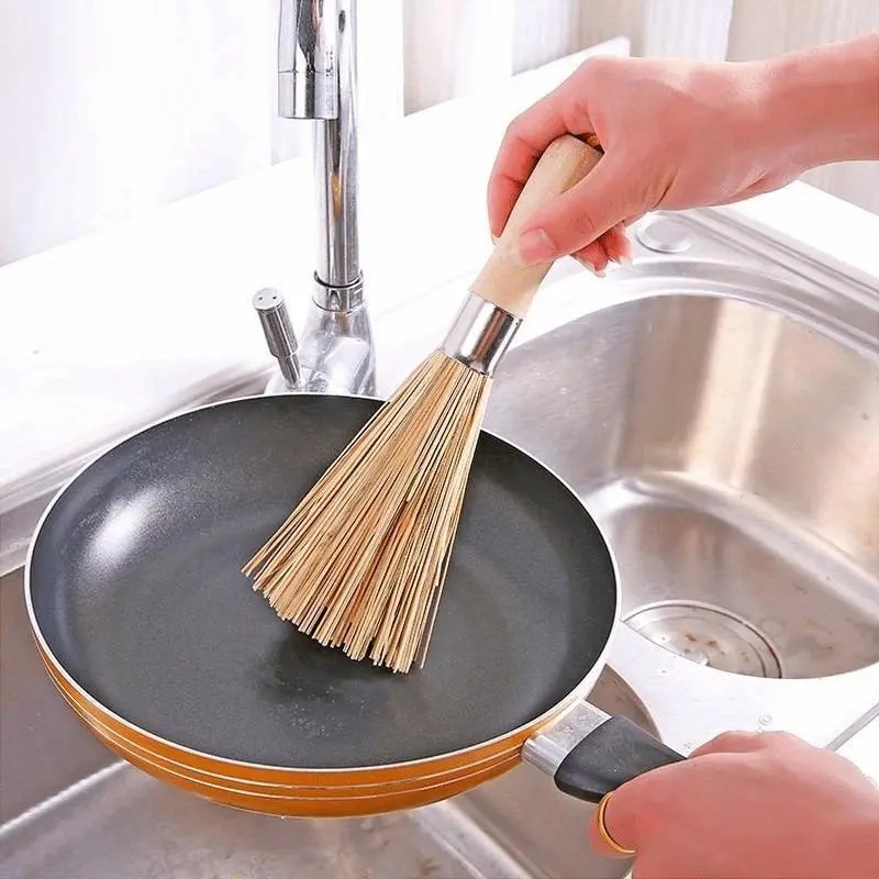 Wholesale bamboo pot brush wooden handle bamboo brush pot brush non-stick oil pot brush pot brush cleaning stove bamboo brush factory wholesale