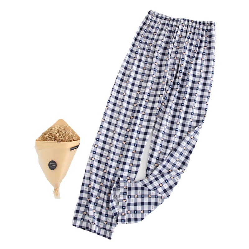 Picture of Pajama Pants Men's Summer Cotton Silk Thin Large Size Middle-Aged and Elderly Home Trousers Artificial Cotton Manufacturer Home Air-Conditioned Pants
