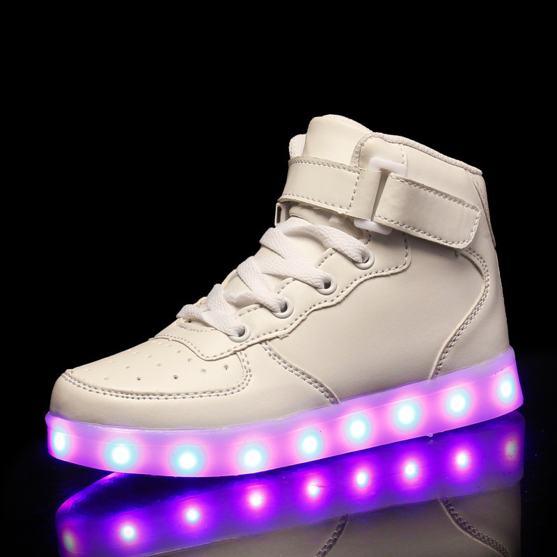 Spring and Summer New Kidsren's Casual Shoes Fashionable Velcro Kidsren's Shoes Luminous Shoes USB Rechargeable Light Shoes
